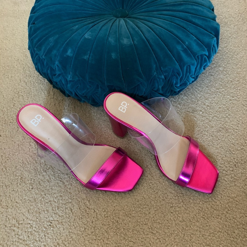 BP Hot Pink Heeled Sandals